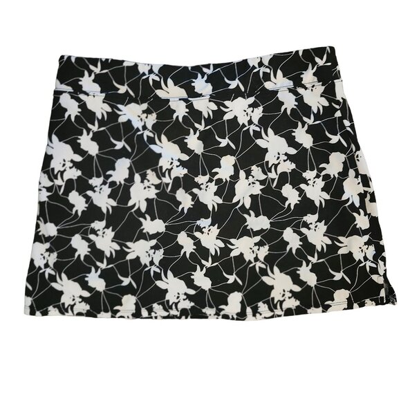 Medium Tranquility Colorado Skort Black and White Floral Pickleball Golf - Picture 3 of 5